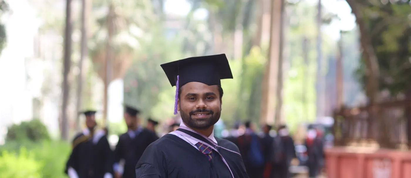 Graduate on convocation day